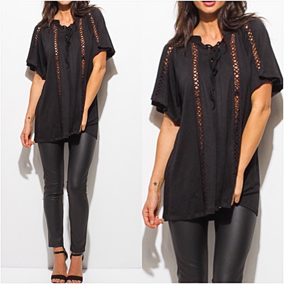 Bohemian Chic Crochet Trim Relaxed Tunic SMLXL - Picture 3 of 7